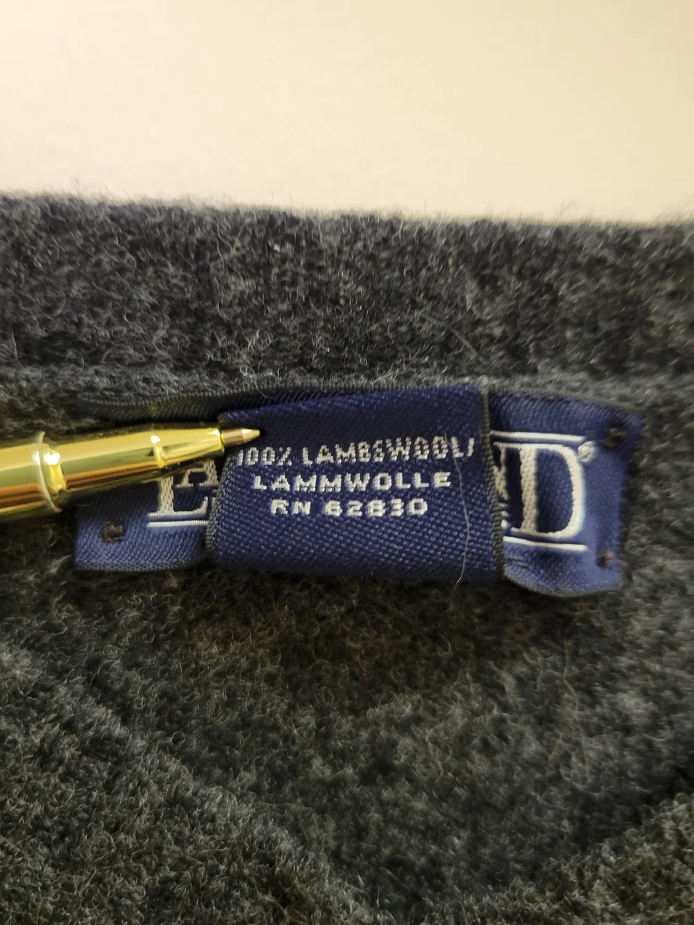 Lands' End Men's L Gray Lambswool Crewneck Pullover Sweater Made In Scotland